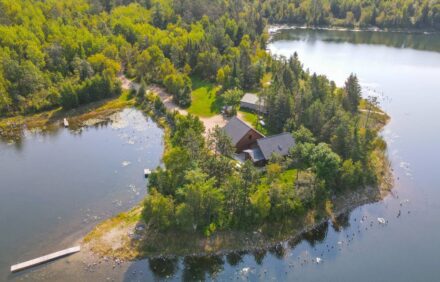 Pristine Log Cabin on 600′ of Lake Shore.
